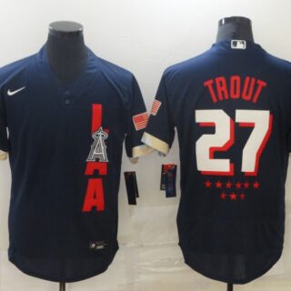 Angels 27 Mike Trout Navy Nike 2021 MLB All-Star FlexBase Jersey