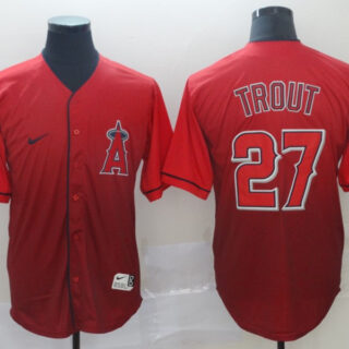 Angels 27 Mike Trout Red Drift Fashion Jersey