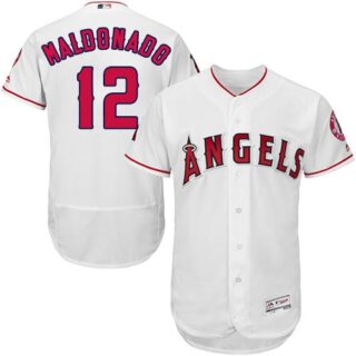 Angels of Anaheim #12 Martin Maldonado White Flexbase Authentic Collection Stitched Baseball Jersey