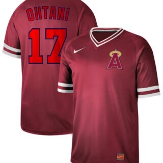 Angels of Anaheim #17 Shohei Ohtani Red Authentic Cooperstown Collection Stitched Baseball Jersey