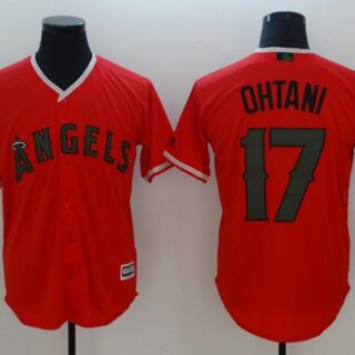 Angels of Anaheim #17 Shohei Ohtani Red New Cool Base 2018 Memorial Day Stitched Baseball Jersey