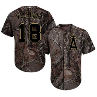 Angels of Anaheim #18 Luis Valbuena Camo Realtree Collection Cool Base Stitched Baseball Jersey
