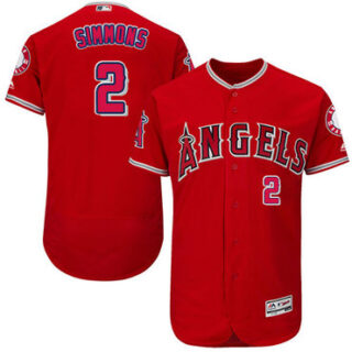 Angels of Anaheim #2 Andrelton Simmons Red Flexbase Authentic Collection Stitched Baseball Jersey