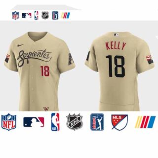 Arizona Diamondbacks #18 Carson Kelly Men's Nike 2021 City Connect Authentic MLB Jersey Gold