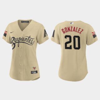 Arizona Diamondbacks #20 Luis Gonzalez Women's Nike 2021 City Connect MLB Jersey Gold
