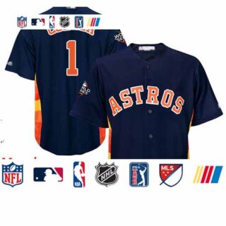 Astros #1 Carlos Correa Navy Blue New Cool Base 2019 World Series Bound Stitched Baseball Jersey