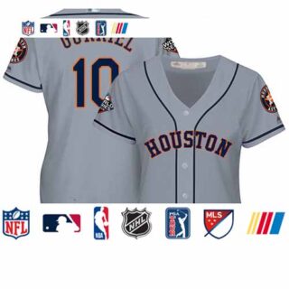 Astros #10 Yuli Gurriel Grey Road 2019 World Series Bound Women's Stitched Baseball Jersey