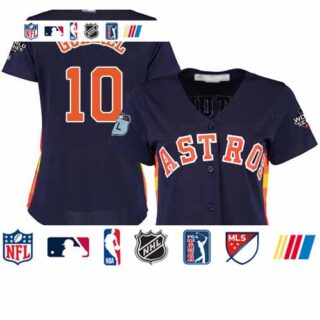 Astros #10 Yuli Gurriel Navy Blue Alternate 2019 World Series Bound Women's Stitched Baseball Jersey