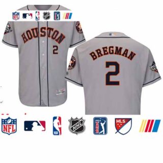 Astros #2 Alex Bregman Grey Flexbase Authentic Collection 2019 World Series Bound Stitched Baseball Jersey