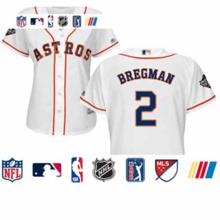 Astros #2 Alex Bregman White Home 2019 World Series Bound Women's Stitched Baseball Jersey