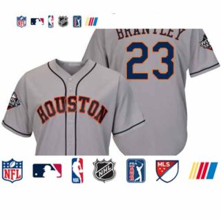 Astros #23 Michael Brantley Grey New Cool Base 2019 World Series Bound Stitched Baseball Jersey