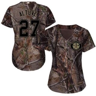 Astros #27 Jose Altuve Camo Realtree Collection Cool Base Women's Stitched Baseball Jersey