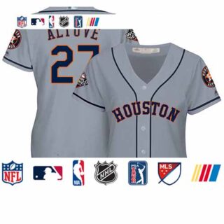 Astros #27 Jose Altuve Grey Road 2019 World Series Bound Women's Stitched Baseball Jersey