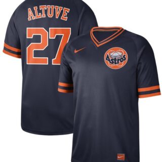 Astros #27 Jose Altuve Navy Authentic Cooperstown Collection Stitched Baseball Jersey