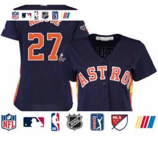 Astros #27 Jose Altuve Navy Blue Alternate 2019 World Series Bound Women's Stitched Baseball Jersey