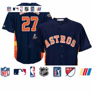 Astros #27 Jose Altuve Navy Blue Cool Base 2019 World Series Bound Stitched Youth Baseball Jersey