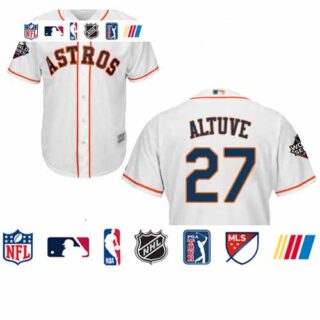 Astros #27 Jose Altuve White Cool Base 2019 World Series Bound Stitched Youth Baseball Jersey