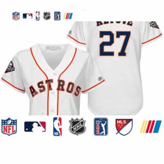 Astros #27 Jose Altuve White Home 2019 World Series Bound Women's Stitched Baseball Jersey