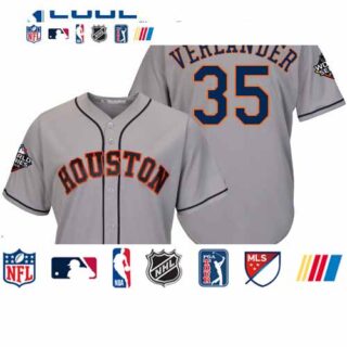 Astros #35 Justin Verlander Grey New Cool Base 2019 World Series Bound Stitched Baseball Jersey