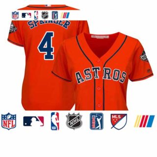Astros #4 George Springer Orange Alternate 2019 World Series Bound Women's Stitched Baseball Jersey