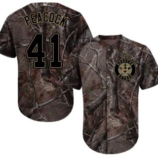 Astros #41 Brad Peacock Camo Realtree Collection Cool Base Stitched Baseball Jersey