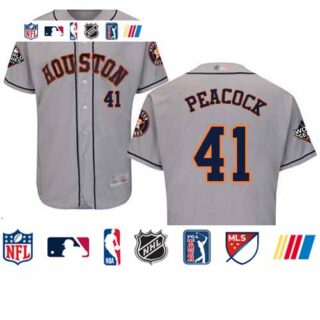 Astros #41 Brad Peacock Grey Flexbase Authentic Collection 2019 World Series Bound Stitched Baseball Jersey