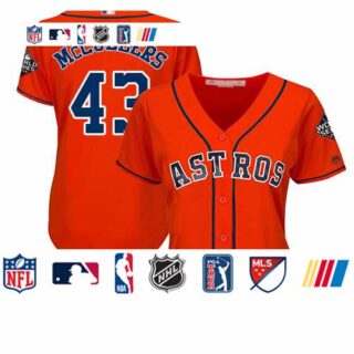 Astros #43 Lance McCullers Orange Alternate 2019 World Series Bound Women's Stitched Baseball Jersey