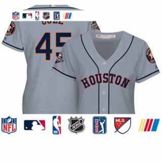 Astros #45 Gerrit Cole Grey Road 2019 World Series Bound Women's Stitched Baseball Jersey