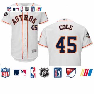 Astros #45 Gerrit Cole White Flexbase Authentic Collection 2019 World Series Bound Stitched Baseball Jersey