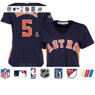Astros #5 Jeff Bagwell Navy Blue Alternate 2019 World Series Bound Women's Stitched Baseball Jersey