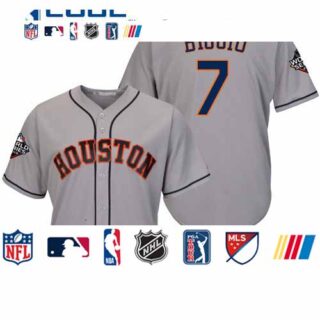 Astros #7 Craig Biggio Grey Cool Base 2019 World Series Bound Stitched Youth Baseball Jersey