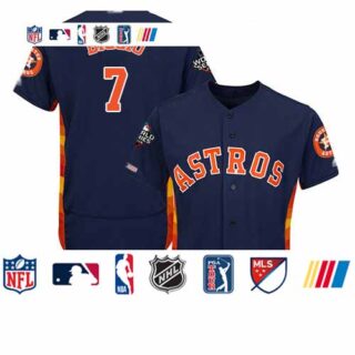 Astros #7 Craig Biggio Navy Blue Flexbase Authentic Collection 2019 World Series Bound Stitched Baseball Jersey