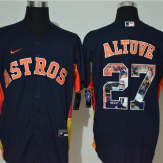 Astros 27 Jose Altuve Navy Nike Cool Base Player Jersey