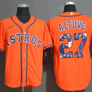 Astros 27 Jose Altuve Orange 2020 Nike Cool Base Fashion Jersey