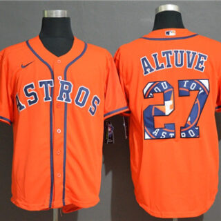 Astros 27 Jose Altuve Orange 2020 Nike Cool Base Fashion Jersey