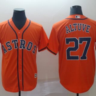 Astros 27 Jose Altuve Orange Cool Base Jersey
