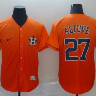 Astros 27 Jose Altuve Orange Drift Fashion Jersey