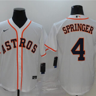 Astros 4 George Springer White 2020 Nike Cool Base Jersey
