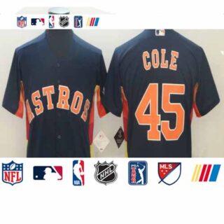Astros 45 Gerrit Cole Navy Cool Base Jersey