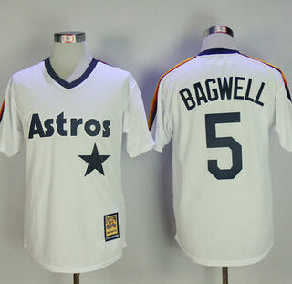 Astros 5 Jeff Bagwell White Cooperstown Collection Jersey