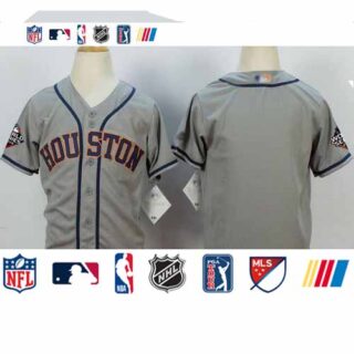Astros Blank Grey Cool Base 2019 World Series Bound Stitched Youth Baseball Jersey