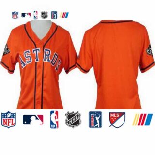 Astros Blank Orange Alternate 2019 World Series Bound Women's Stitched Baseball Jersey