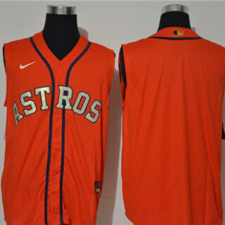 Astros Blank Orange Nike Cool Base Sleeveless Jersey