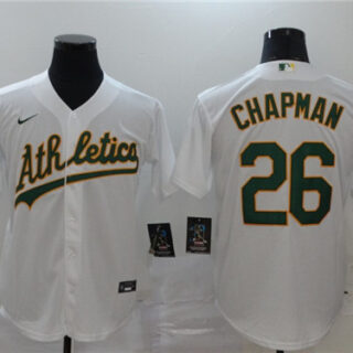 Athletics 26 Matt Chapman White 2020 Nike Cool Base Jersey