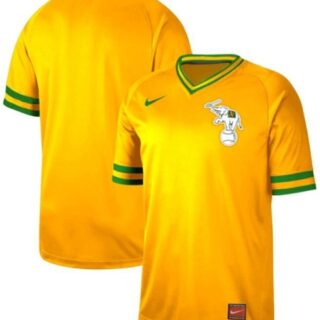 Athletics Blank Yellow Authentic Cooperstown Collection Stitched Baseball Jersey
