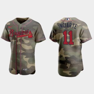 Atlanta Braves #11 Ender Inciarte Men's Nike 2021 Armed Forces Day Authentic MLB Jersey -Camo