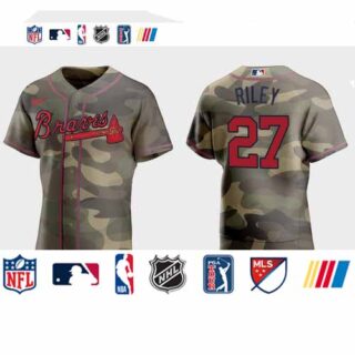 Atlanta Braves #27 Austin Riley Men's Nike 2021 Armed Forces Day Authentic MLB Jersey -Camo