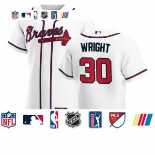 Atlanta Braves #30 Kyle Wright Men's Nike White Home 2020 Authentic Player MLB Jersey