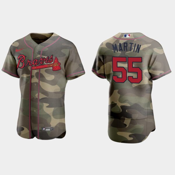 Atlanta Braves #55 Chris Martin Men's Nike 2021 Armed Forces Day Authentic MLB Jersey -Camo