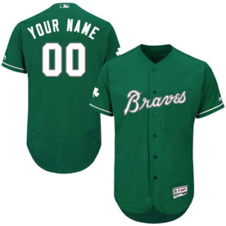 Atlanta Braves Green Celtic Men's Customized Flexbase Jersey
